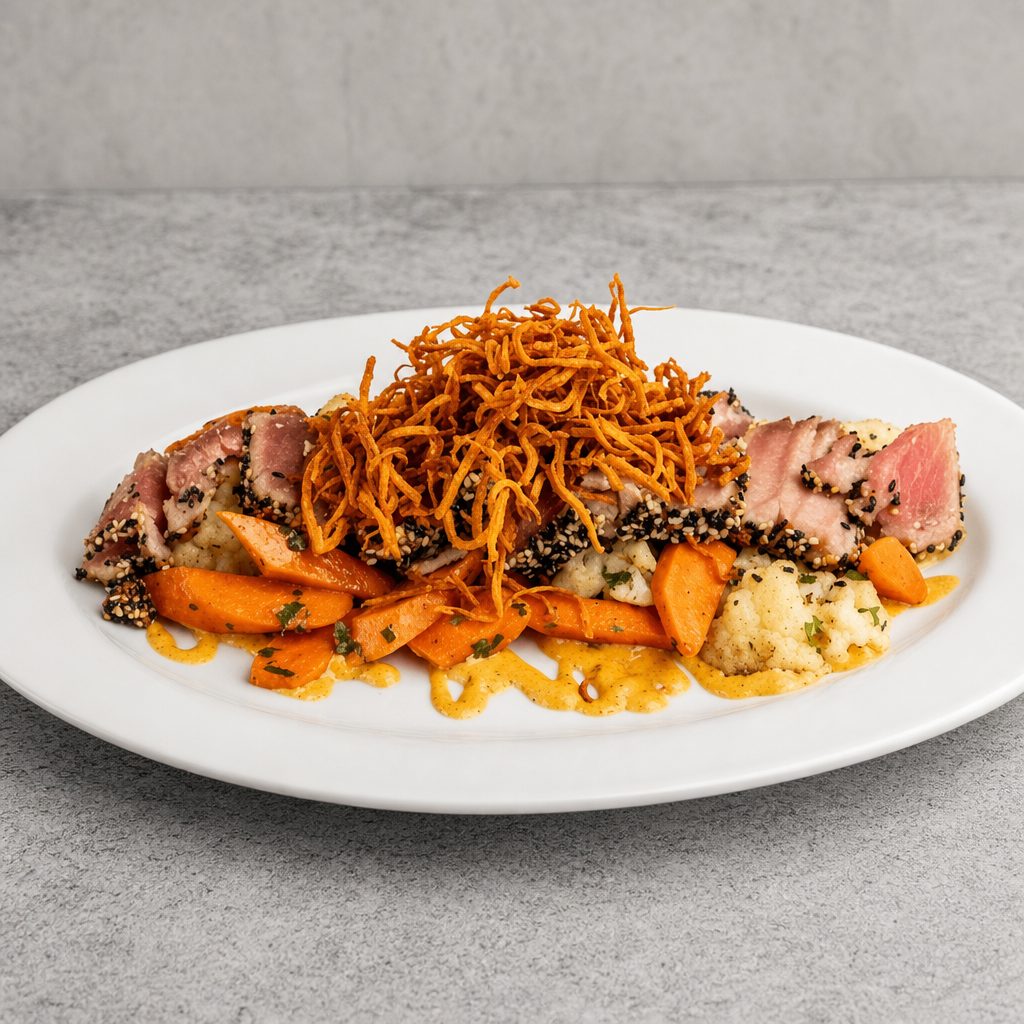 Pan Seared Tuna Steak.