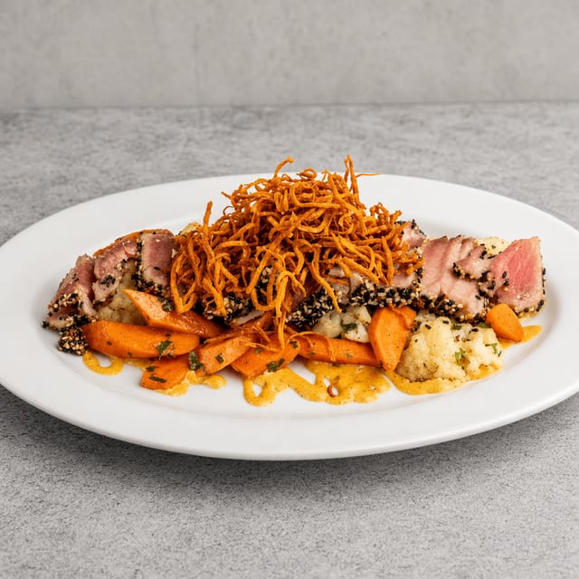 Pan Seared Tuna Steak.