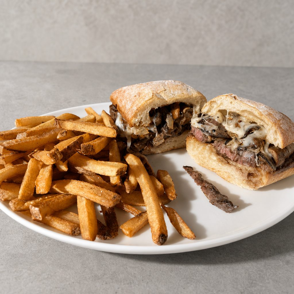 Sliced Steak Melt Sandwich.
